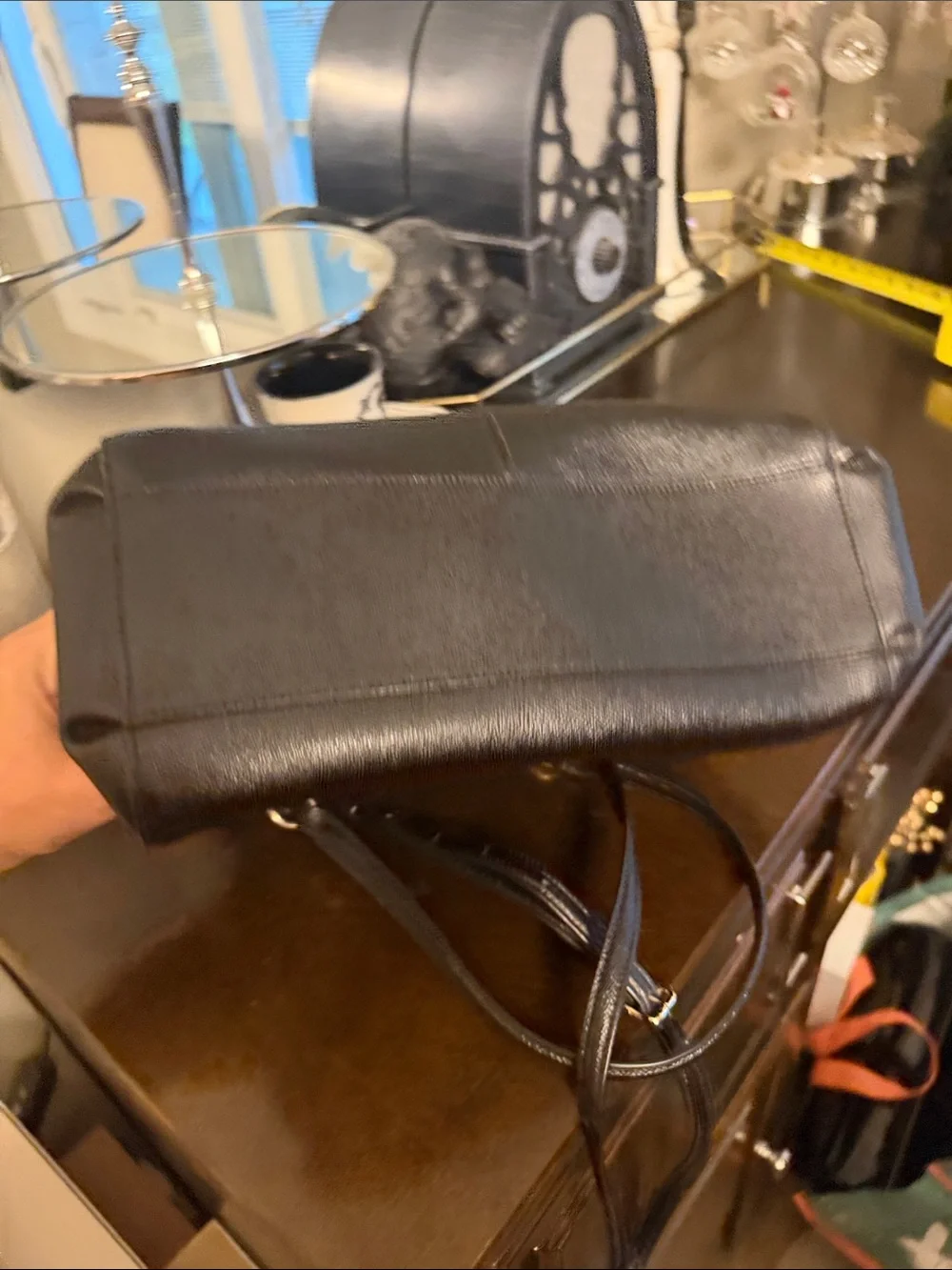 Coach Christie Black Saffiano Leather Satchel Crossbody Shoulder Triple entry